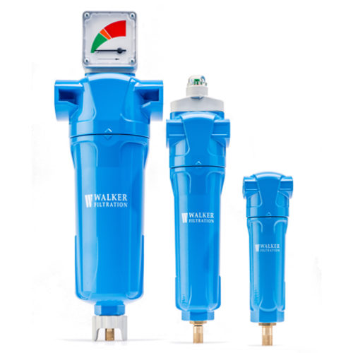 Blue coalescing filter range with three different sizes